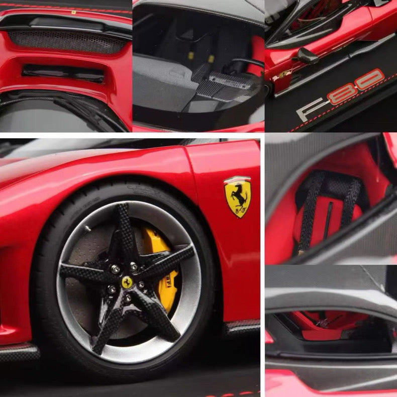 BBR 1/18 Ferrari F80 Metallic Red Resin Model