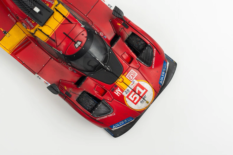 Amalgam 1:18 Ferrari 499P #51 Le Mans 2023 Weathered Resin Model