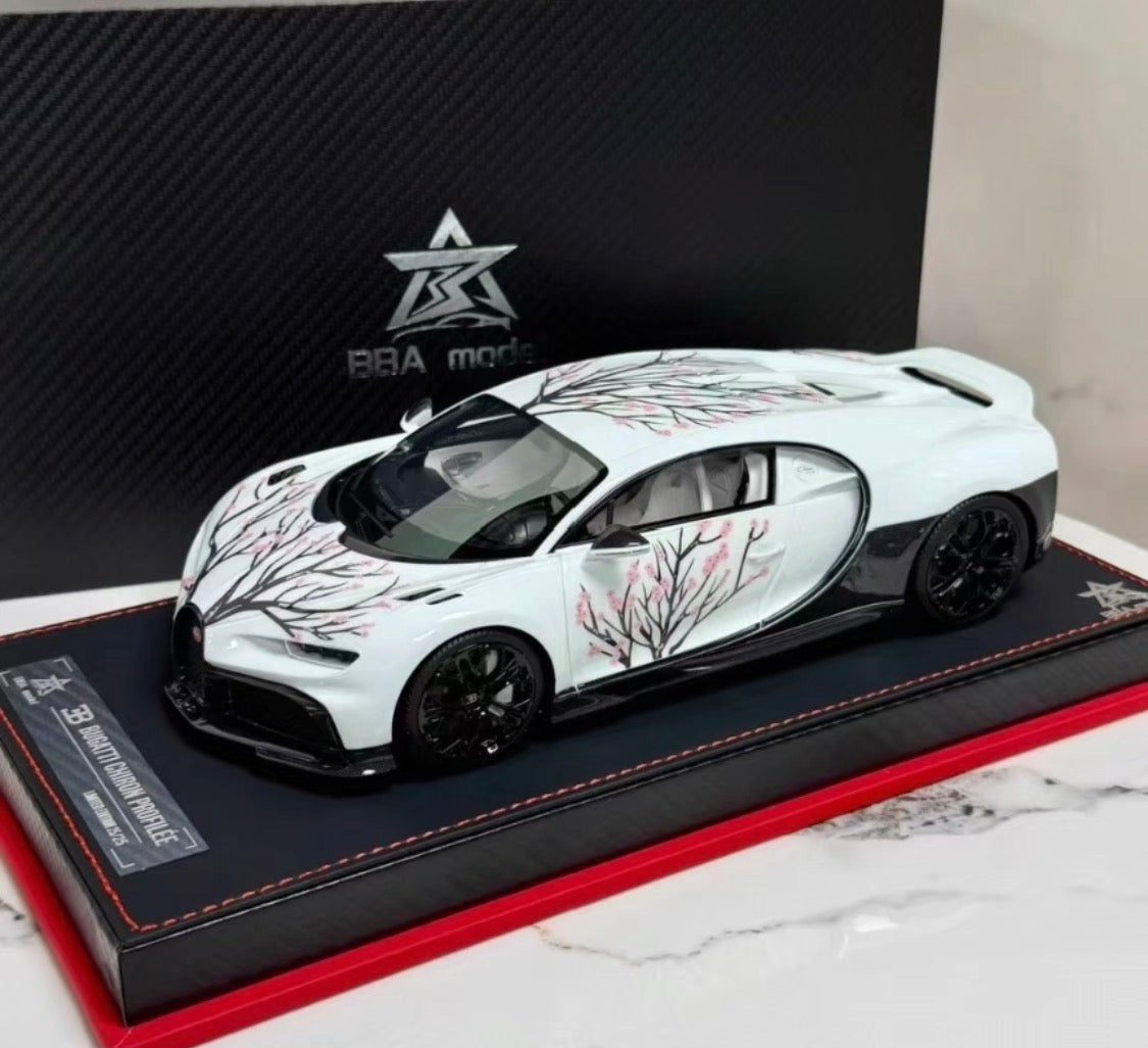 BBA Model Bugatti Chiron Profilée Sakura Glow Edition 1/18 Resin Model