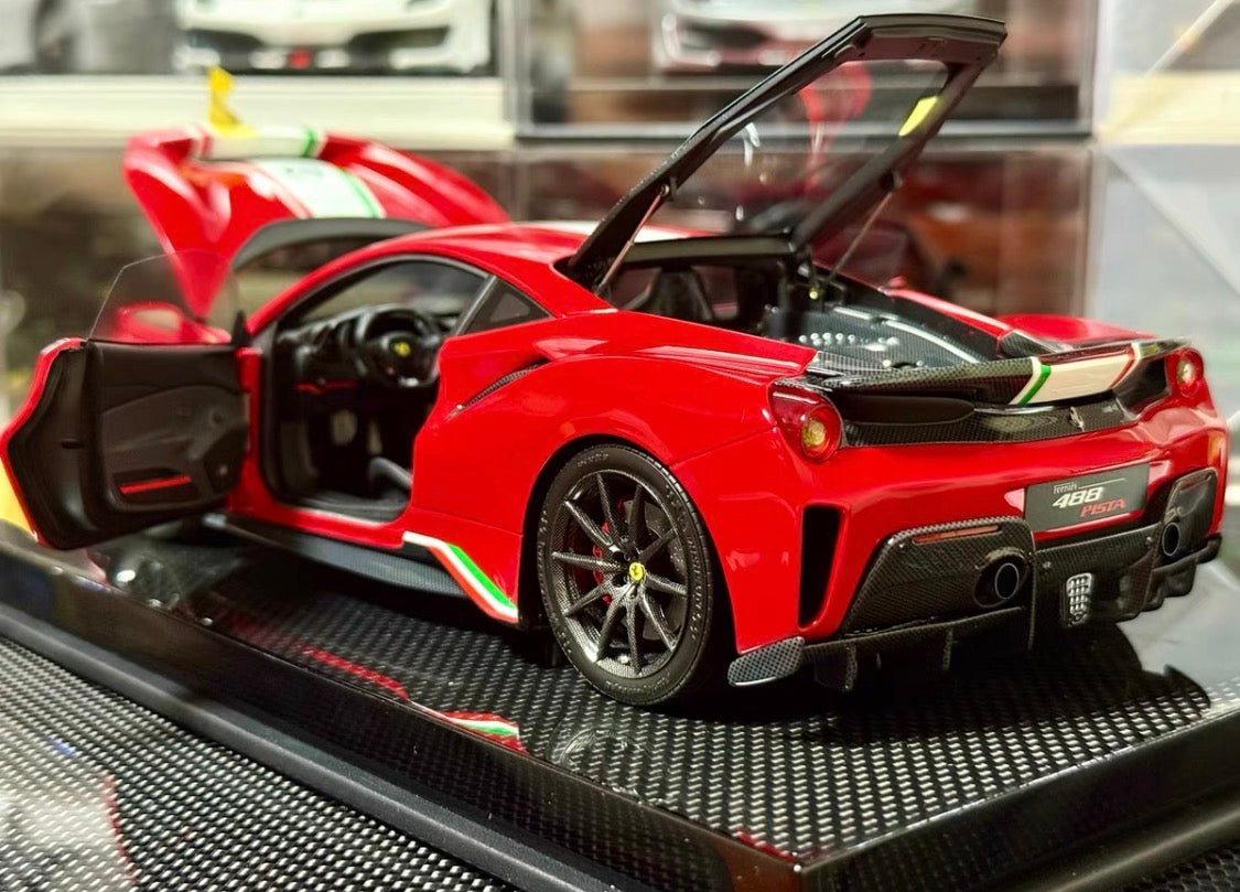 DM PRO 1/18 Ferrari 488 Pista Piloti Fully Open Resin Carbon Base No.51