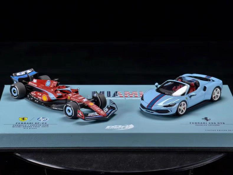 BBR 1/43 Ferrari SF-24 & 296 GTS Miami Special Livery Double Set