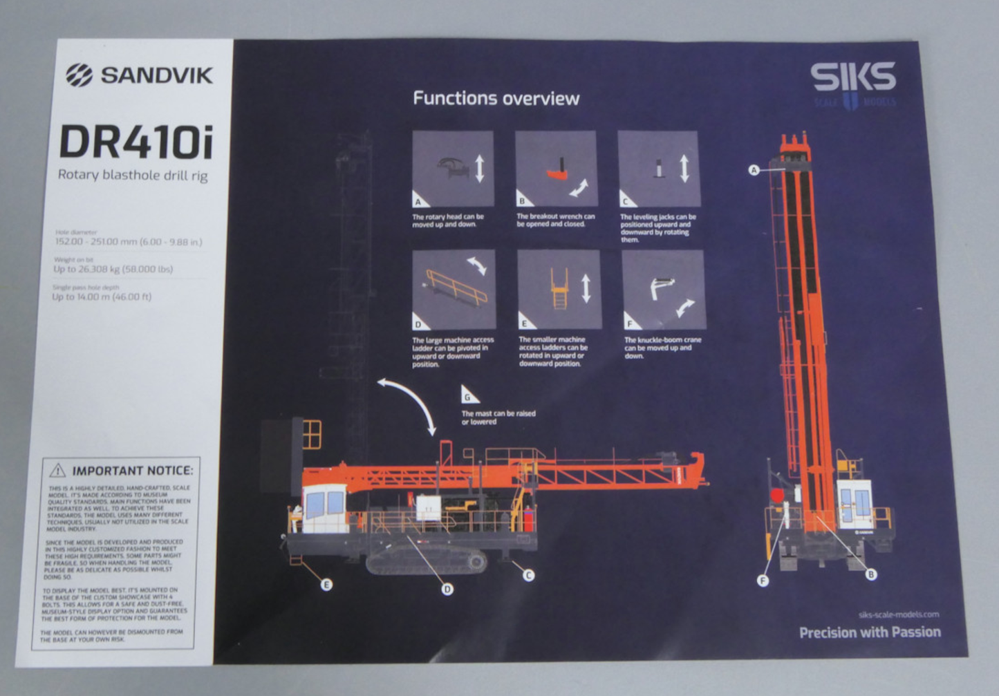 SIKS 1/50 Sandvik DR410i Blast Hole Drilling Rig Model 024-020