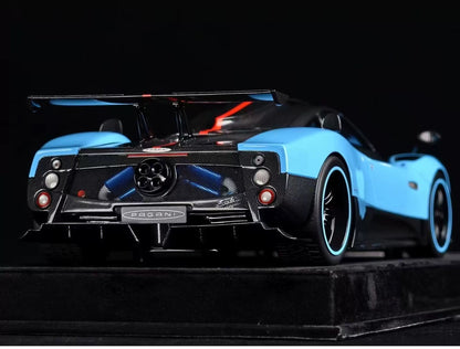 HH Model 1/18 Pagani Zonda Cinque Baby Blue Carbon Resin Model