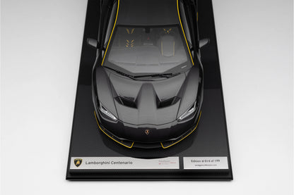 Amalgam 1/8 Lamborghini Centenario – Carbon Black with Yellow Accents | Air Shipping from China