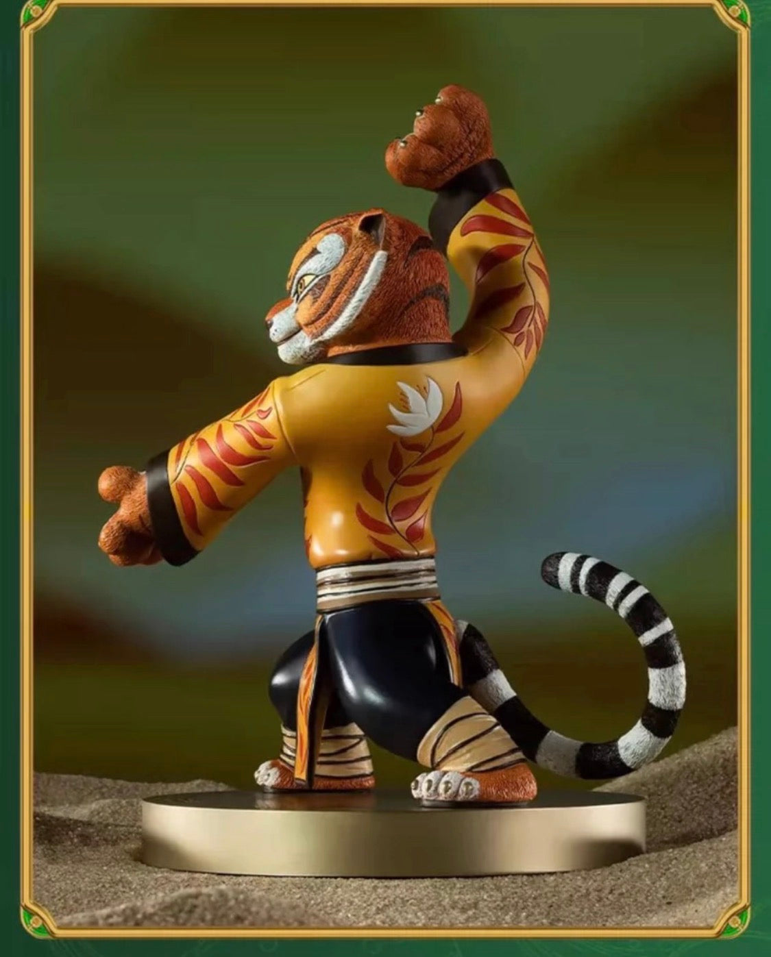 Tongshifu Kung Fu Panda Fierce Tiger Brass Statue Hand-Painted Limited Edition