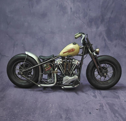 1/6 Custom Harley Bobber Motorcycle Resin Kit | 288 Metal Chain Links | Hand-assembled
