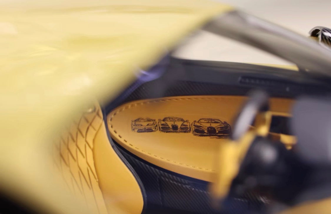 HH 1/18 Bugatti Chiron Golden Era Black Gold Resin Model Limited Edition