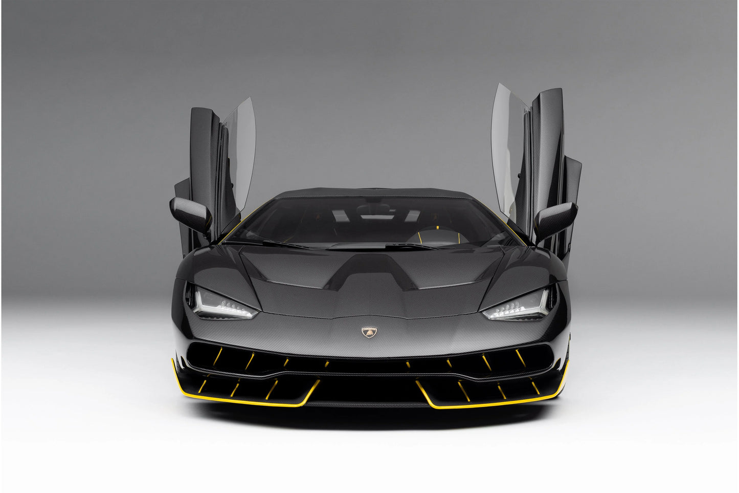 Amalgam 1/8 Lamborghini Centenario – Carbon Black with Yellow Accents | Air Shipping from China