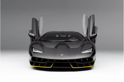 Amalgam 1/8 Lamborghini Centenario – Carbon Black with Yellow Accents | Air Shipping from China