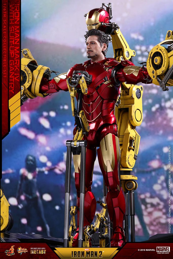 Hot Toys 1/6 Iron Man Mark IV with Suit-Up Gantry Diecast Set MMS462D22