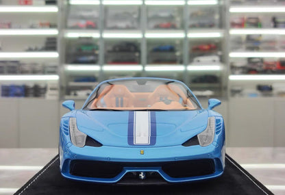 HH 1/18 Ferrari 458 Speciale Aperta Resin Model – Grigio Allou Blue Silver – HH338