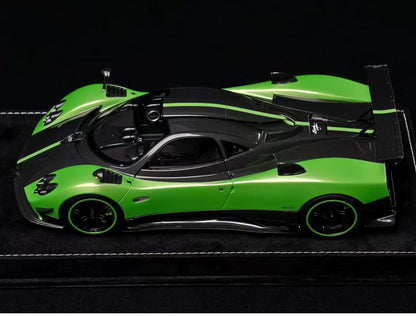 HH Model 1/18 Pagani Zonda Cinque Resin Model Green Carbon