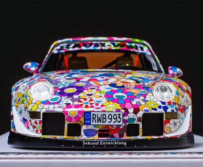 VIP 1/18 Porsche RWB993 Sunflower Resin Model Car with Display Case