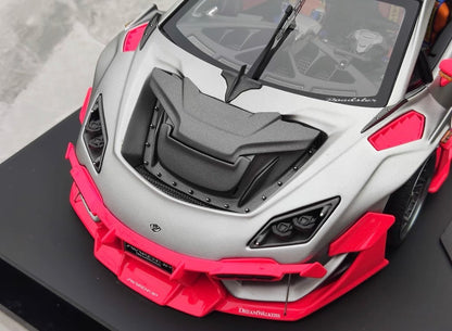 Dreamwalkers 1/18 Lamborghini Awakenup P61 Electroplated Silver Resin Model