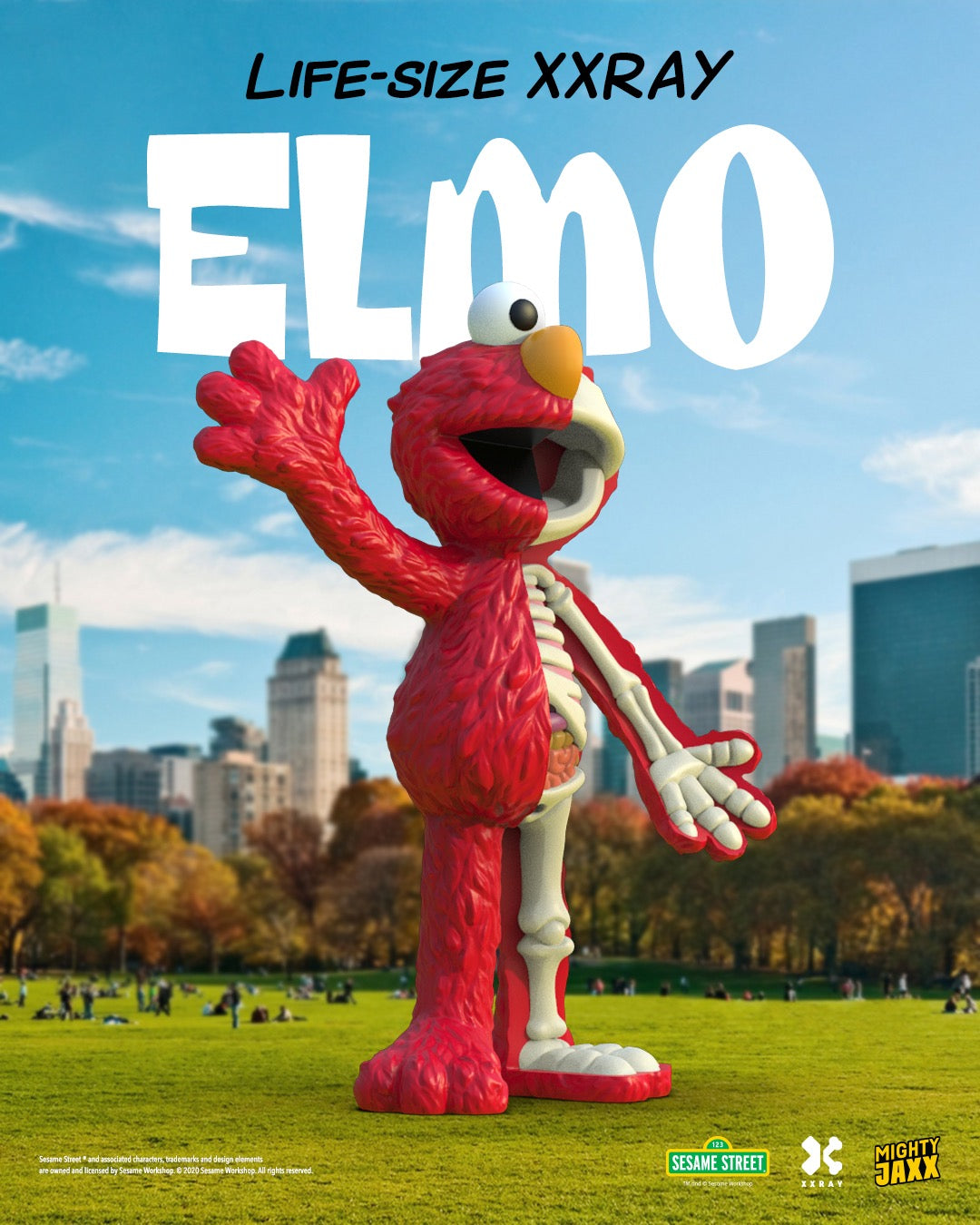 Mighty Jaxx Life-Size ELMO XXRAY Dissected Statue 4FT Limited Edition