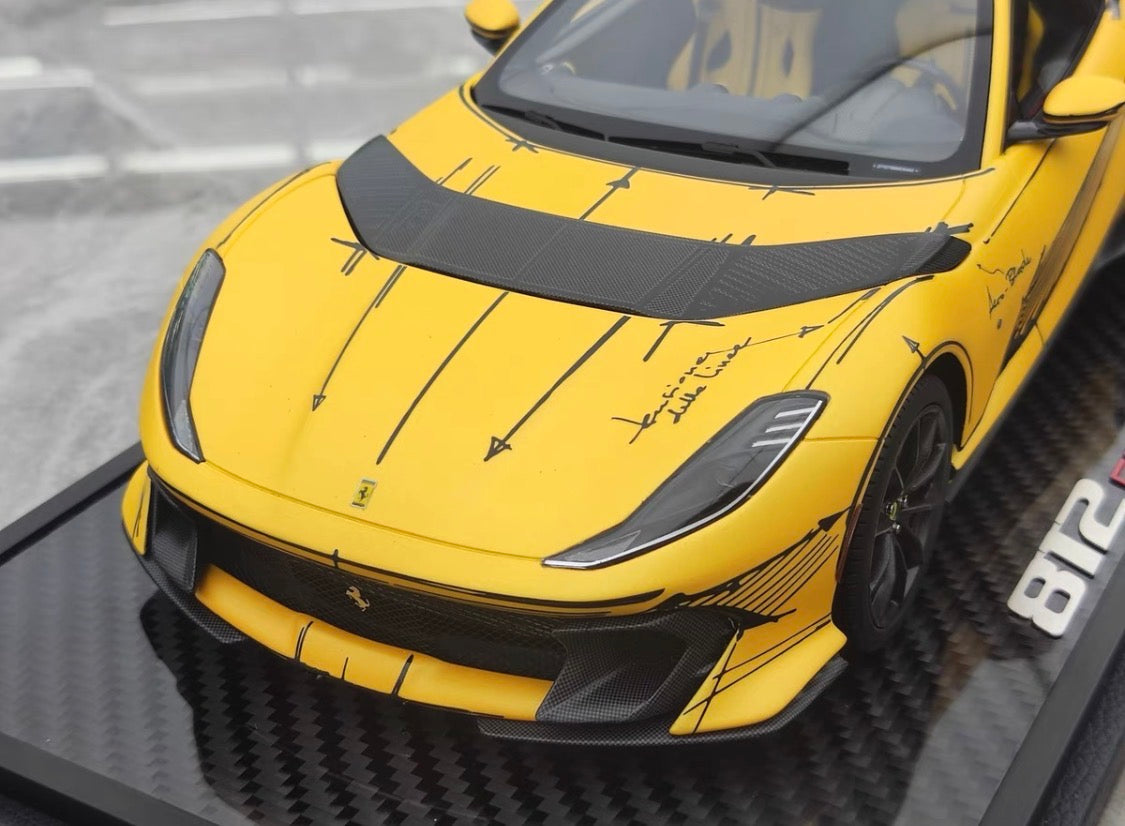 BBR 1/18 Ferrari 812 Competizione Yellow P18207ARTCH