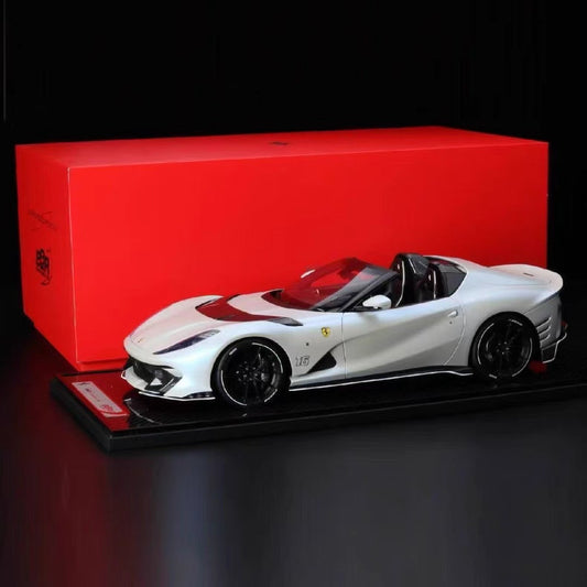 BBR 1/12 Ferrari 812 Competizione Aperta Resin Model Iridescent White