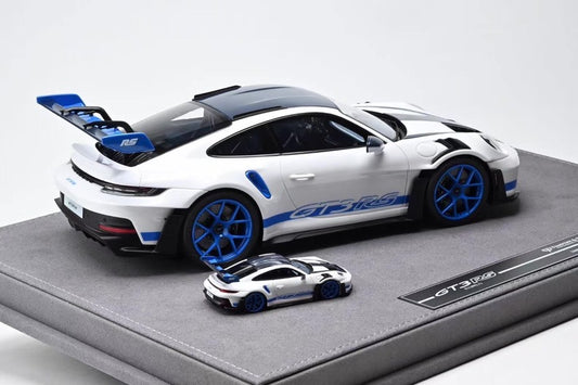 TP 1/18 & 1/64 Porsche 911 GT3 RS Sonderwunsch Twin Set – White Blue