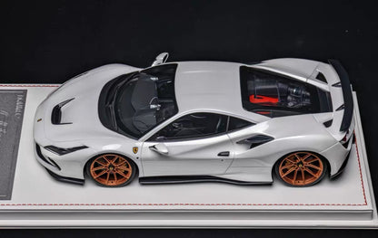 Davis & Giovanni 1/18 Ferrari F8 Tributo Novitec Tuned White Resin Model with Bronze Wheels – Limited Collectible