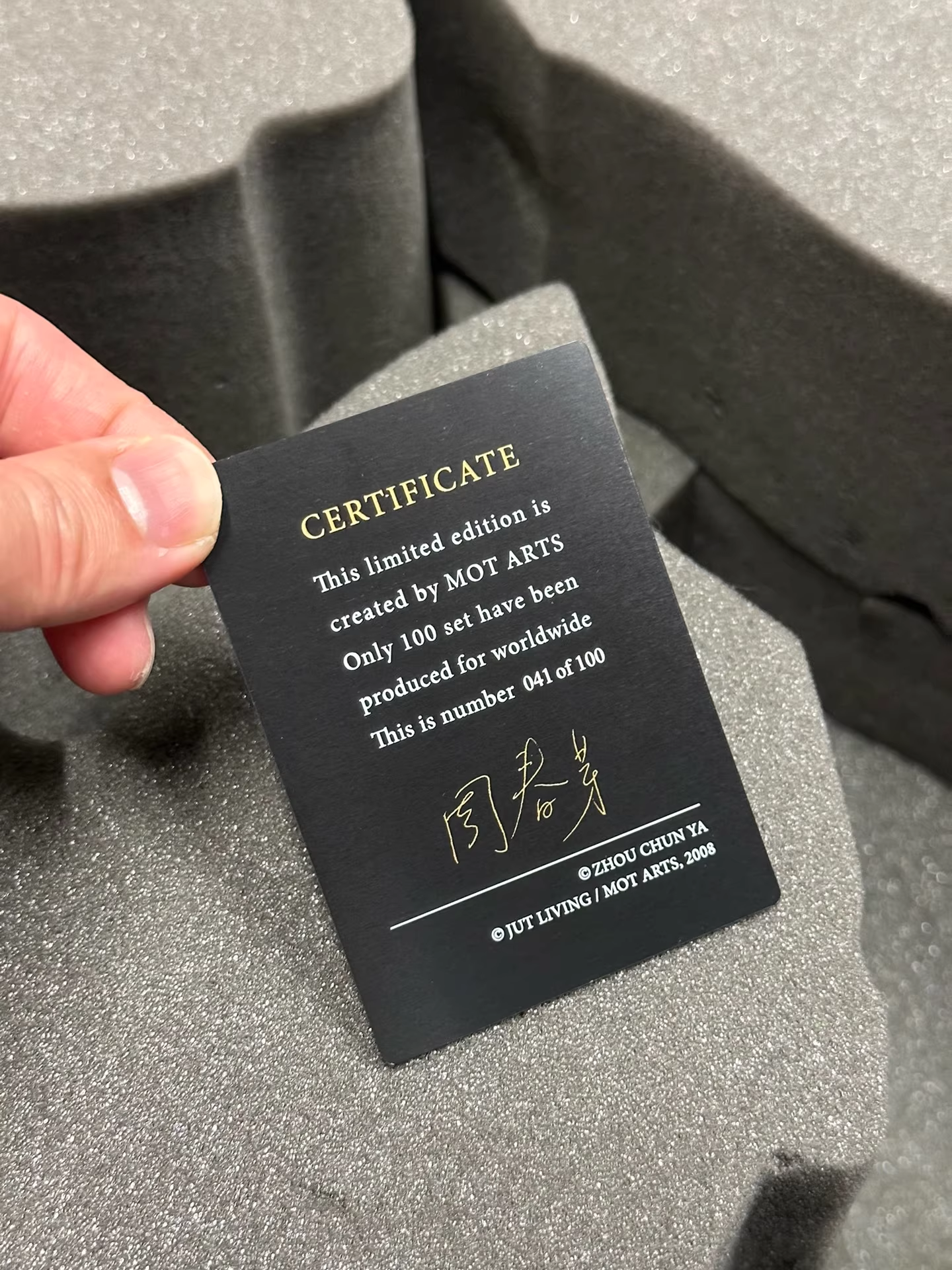 Zhou Chunya “Green Dog” — Art for the Masses (2008) | Resin & Felt Sculpture with Original Wooden Box | Air Shipping from China