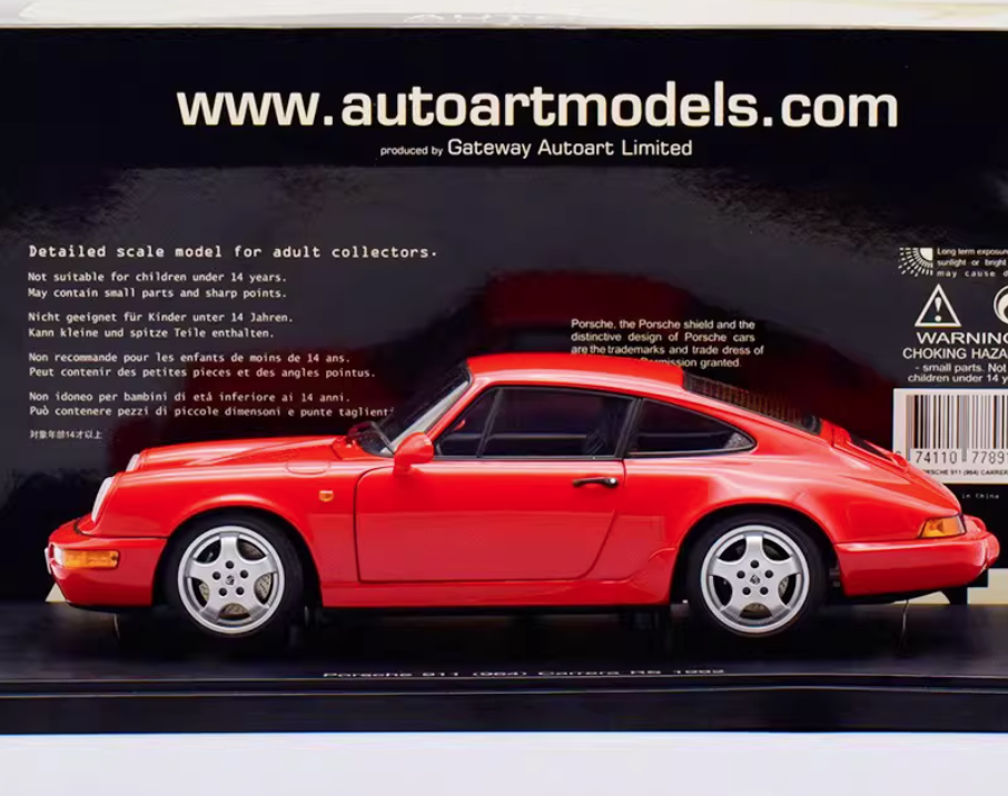 AUTOart 1:18 Porsche 964 RS 1992 Red Diecast Model