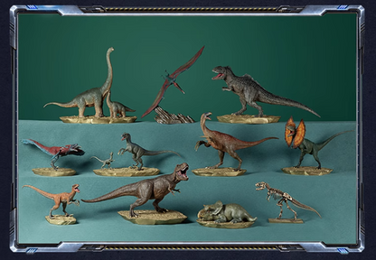 Tongshifu Velociraptor and Baby Dinosaur Brass Sculpture – Limited Edition 999 Pieces – Handcrafted Art Collectible for Home or Office Display (4.2kg)