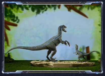 Tongshifu Velociraptor and Baby Dinosaur Brass Sculpture – Limited Edition 999 Pieces – Handcrafted Art Collectible for Home or Office Display (4.2kg)