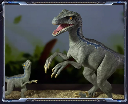 Tongshifu Velociraptor and Baby Dinosaur Brass Sculpture – Limited Edition 999 Pieces – Handcrafted Art Collectible for Home or Office Display (4.2kg)
