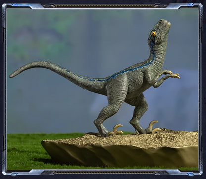 Tongshifu Velociraptor and Baby Dinosaur Brass Sculpture – Limited Edition 999 Pieces – Handcrafted Art Collectible for Home or Office Display (4.2kg)