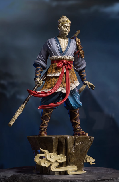 TONGSHIFU Monkey King Brass Statue Heroic Wukong Full Metal Black Myth Style
