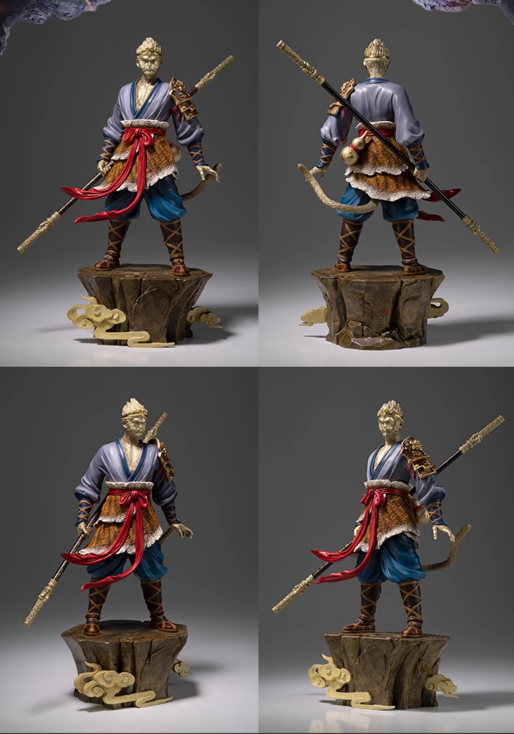 TONGSHIFU Monkey King Brass Statue Heroic Wukong Full Metal Black Myth Style