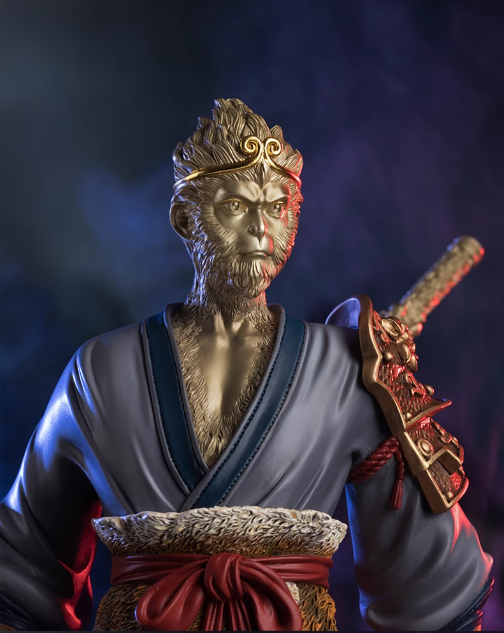 TONGSHIFU Monkey King Brass Statue Heroic Wukong Full Metal Black Myth Style