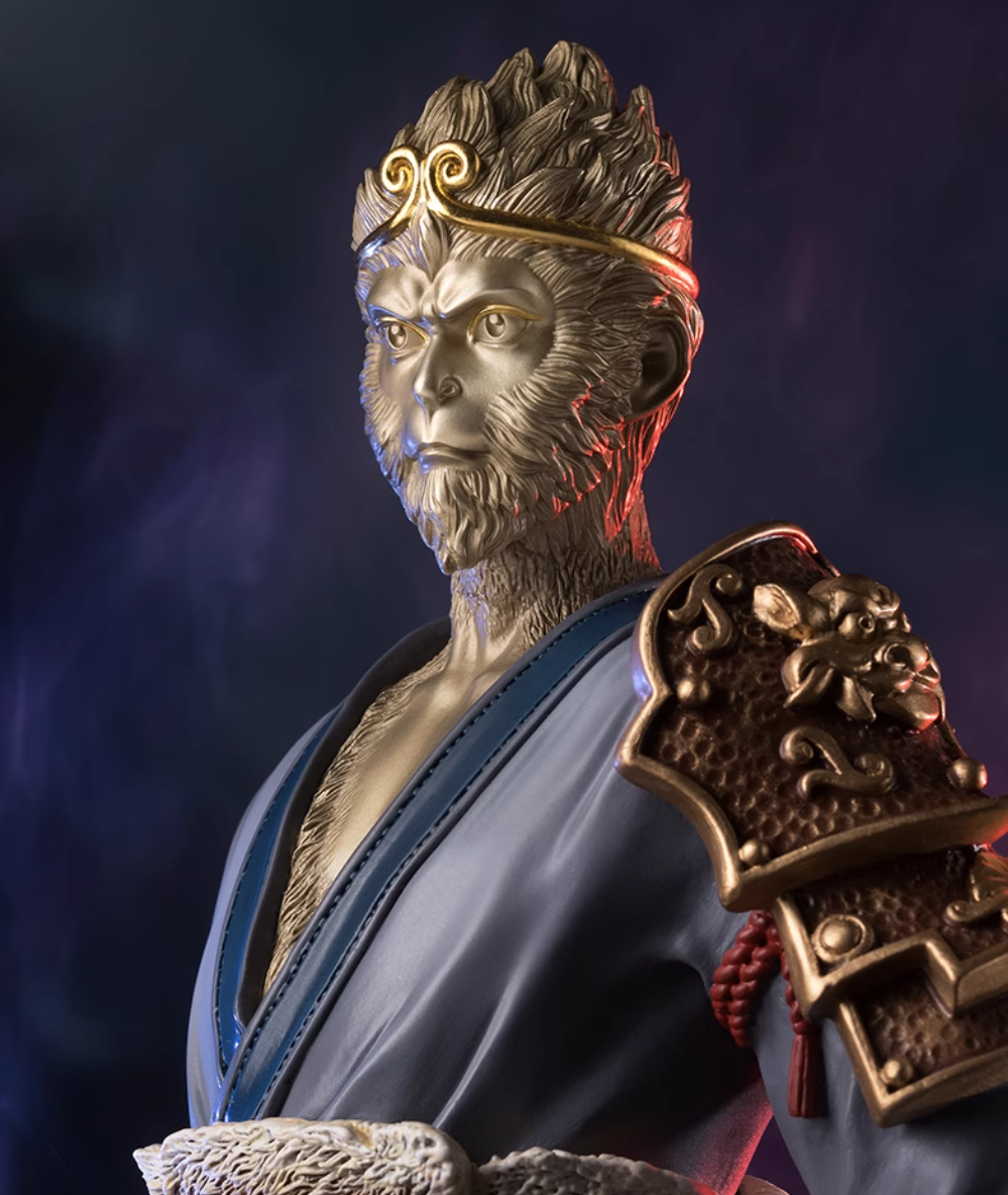 TONGSHIFU Monkey King Brass Statue Heroic Wukong Full Metal Black Myth Style