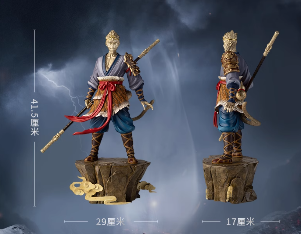 TONGSHIFU Monkey King Brass Statue Heroic Wukong Full Metal Black Myth Style