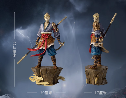 TONGSHIFU Monkey King Brass Statue Heroic Wukong Full Metal Black Myth Style