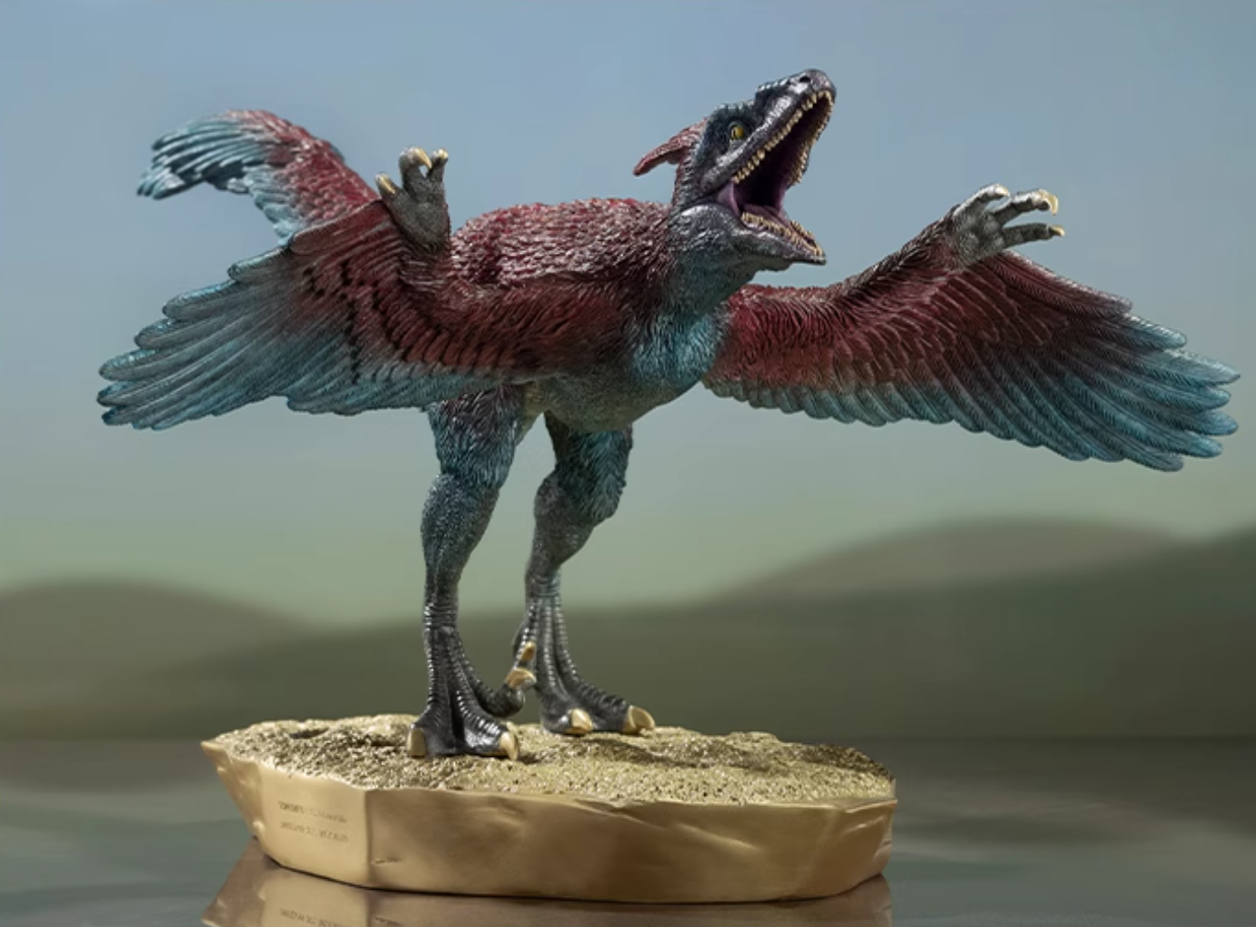 TONGSHIFU Pyroraptor Statue Jurassic World Brass Model Limited x999 (4.2kg)