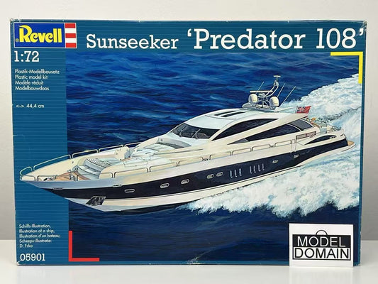 Kit modello di yacht Sunseeker Predator 108 REVELL 1/72 05901 Raro Fuori Produzione