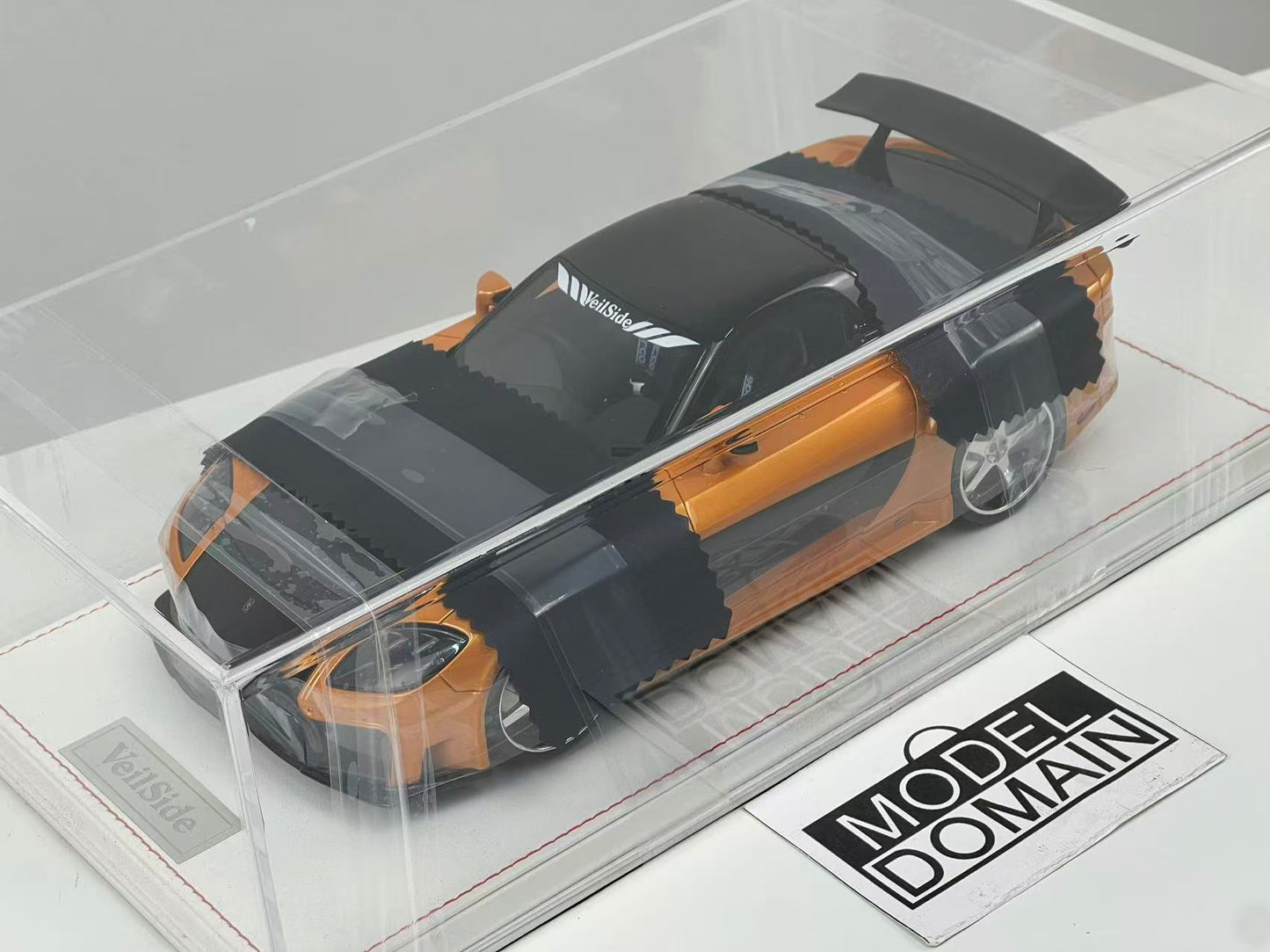ONE MODEL 1:18 Mazda RX-7 (FD3S) VeilSide Fortune — Orange/Black Resin Model