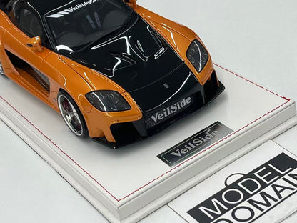 ONE MODEL 1:18 Mazda RX-7 (FD3S) VeilSide Fortune — Orange/Black Resin Model