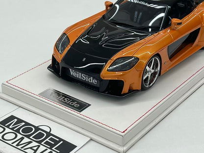 ONE MODEL 1:18 Mazda RX-7 (FD3S) VeilSide Fortune — Orange/Black Resin Model