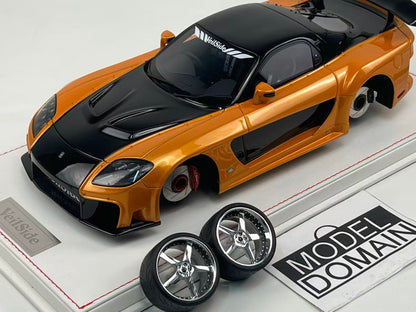 ONE MODEL 1:18 Mazda RX-7 (FD3S) VeilSide Fortune — Orange/Black Resin Model