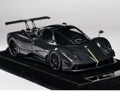 HH Model 1/18 Pagani Zonda Cinque Full Carbon Black Resin Model