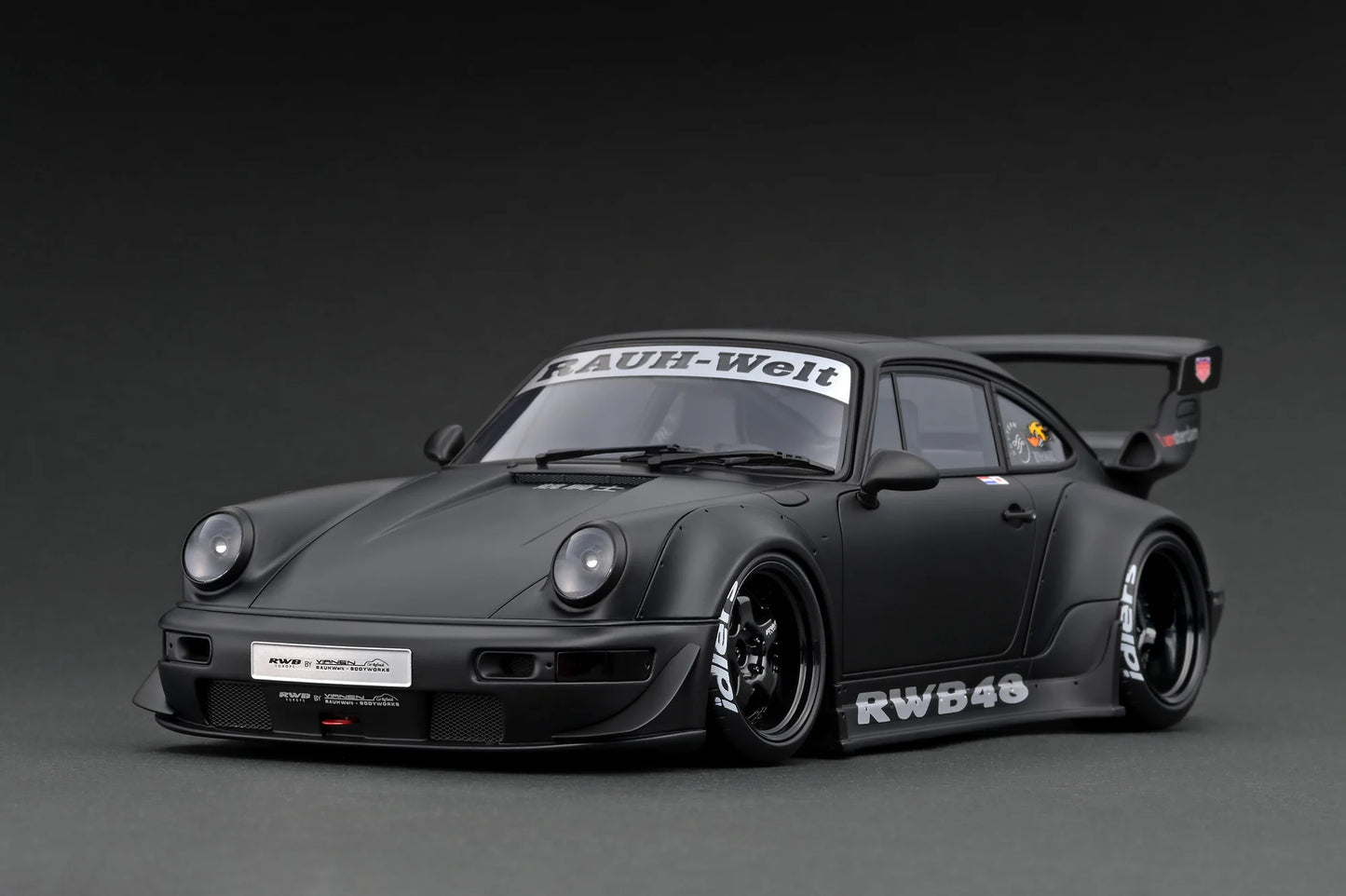 Ignition Model 1/18 RWB 964 Matte Black Resin Model Car IG2463
