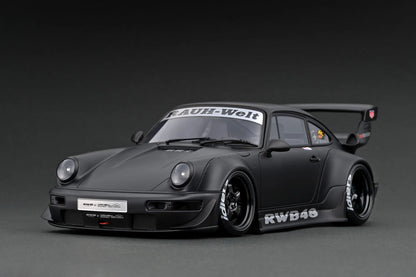 Ignition Model 1/18 RWB 964 Matte Black Resin Model Car IG2463