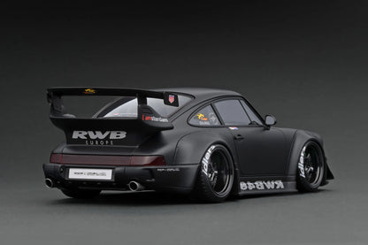 Ignition Model 1/18 RWB 964 Matte Black Resin Model Car IG2463