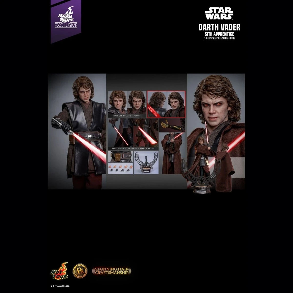 Hot Toys 1/6 DX47AE Darth Vader (Sith Apprentice) Artisan Edition Collectible Figure