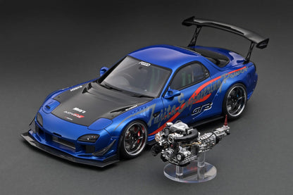 Ignition Model 1/18 FEED Afflux GT3 Mazda RX-7 (FD3S) Blue Metallic IG2962