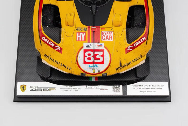 Amalgam 1:8 Ferrari 499P Le Mans Winner Full-Open Weathered Resin Model