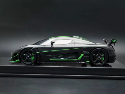 VMB 1/18 Koenigsegg Agera R+ Full Carbon Green Stripe Resin Model