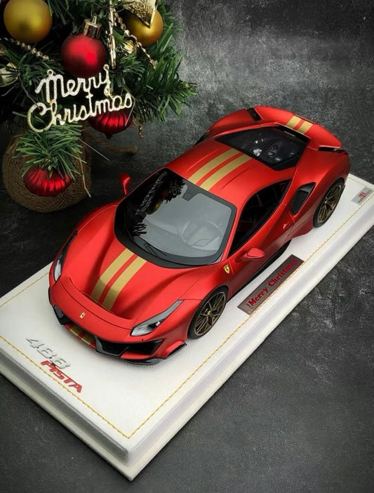 MR Collection 1/18 Ferrari 488 Pista Christmas Edition Red Limited 39
